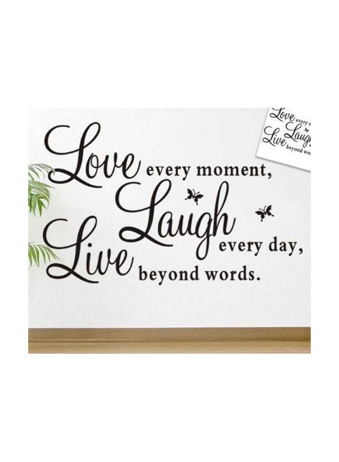 نيبمينينت Love Laugh Live Themed Wall Sticker Black - Image 1