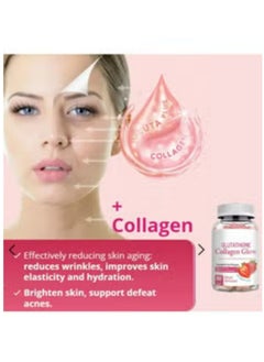NATURE GLOW Glutathione Collagen Glow Gummies, Anti Aging Formula, Skin Whiteningt and Brightening Vitamins, A Bear Shaped Gummie, Dietary Supplement 60 Capsules  - Image 4