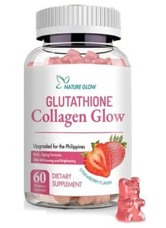 NATURE GLOW Glutathione Collagen Glow Gummies, Anti Aging Formula, Skin Whiteningt and Brightening Vitamins, A Bear Shaped Gummie, Dietary Supplement 60 Capsules  - Image 1