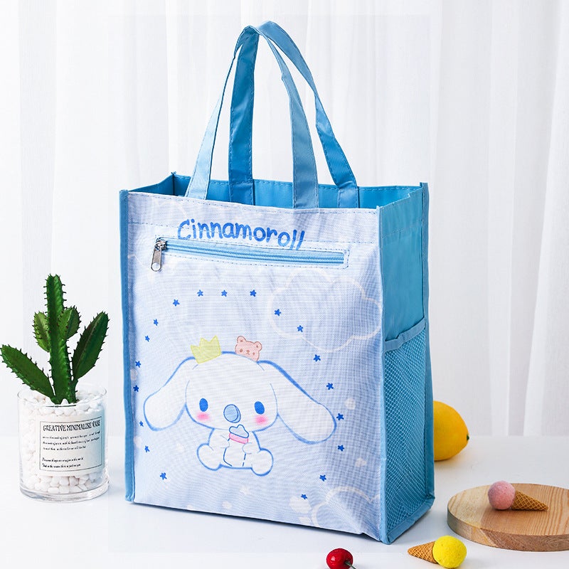 Dual Layer A4 Art Case Cute Cartoon Student Carry Bag Waterproof 14 small white dog (inner lining) 