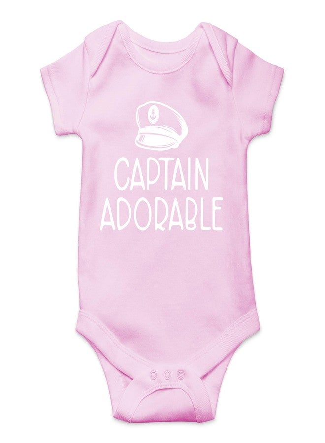 CBTwear Captain Adorable - Baby Clothes - Funny Newborn Bodysuit Outfits for Boys and Girls (6 Months, Pink) - Image 1