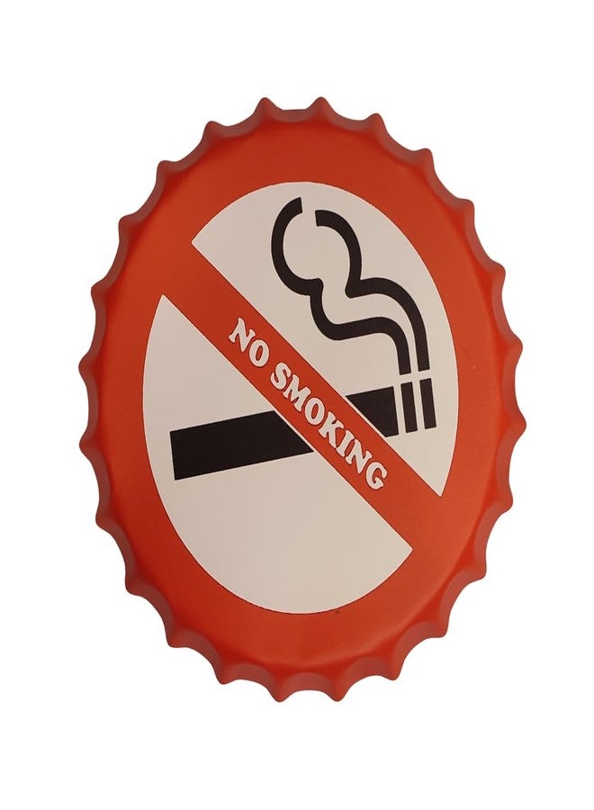 EAZYWAGON Decorative Metal Bottle Caps Wall Sign Plates - 14X14 Inches - NO SMOKING | Metal Wall Hanging Bottle Cap for Home, Farmhouse, Bar & Cafe Decoration | Vintage & Retro Look Plaques - Image 1
