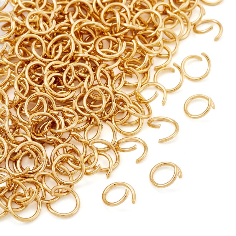 Craftdady 200pcs Stainless Steel Jump Rings 8mm Strong Metal Open Golden Link Ring Connector for Jewellery Necklace Earring Crafts Making