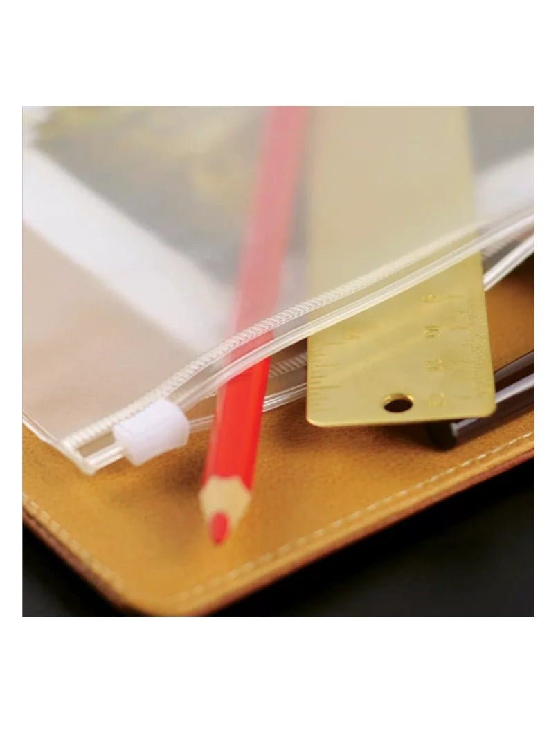 Set of 5 plastic binder pockets, with a zipper closure - Image 3