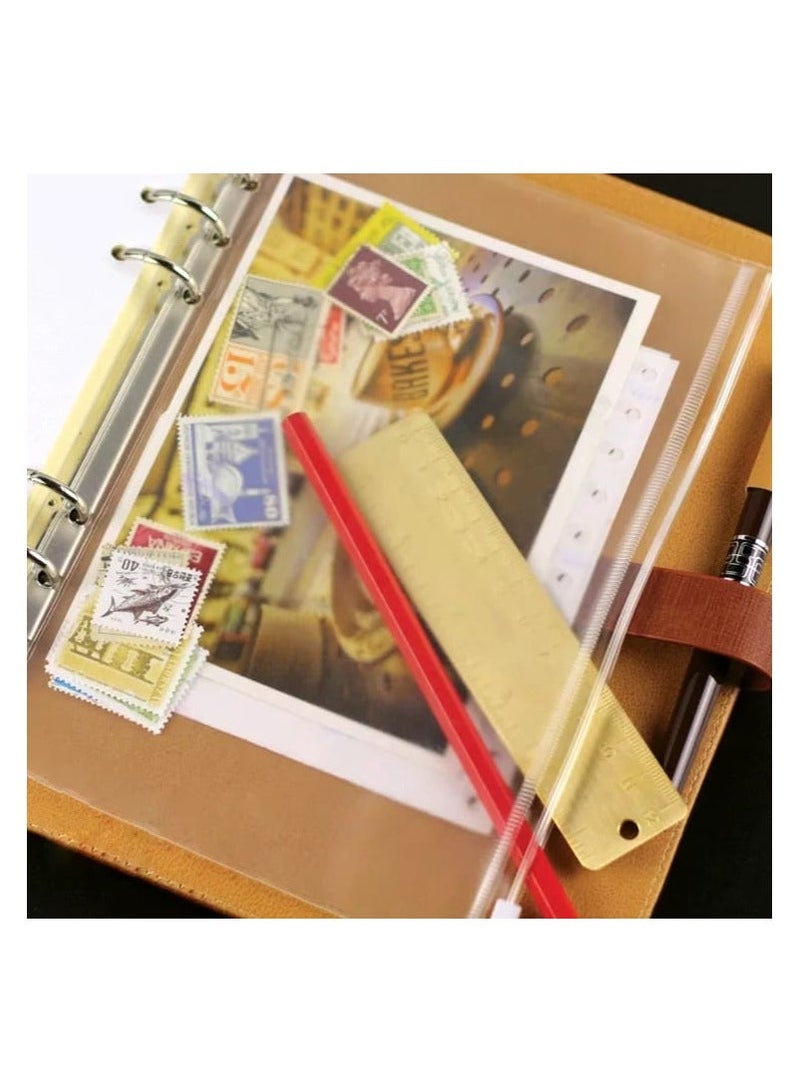 Set of 5 plastic binder pockets, with a zipper closure - Image 4