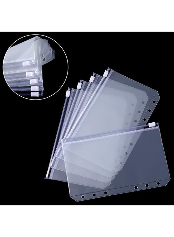 Set of 5 plastic binder pockets, with a zipper closure - Image 1