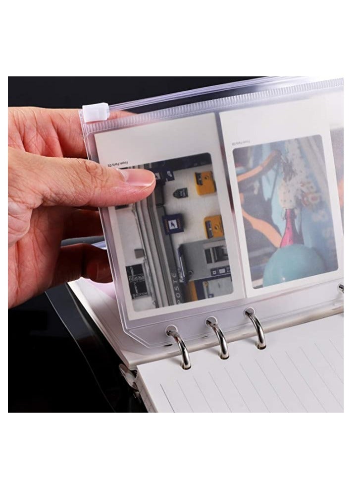 Set of 5 plastic binder pockets, with a zipper closure - Image 5