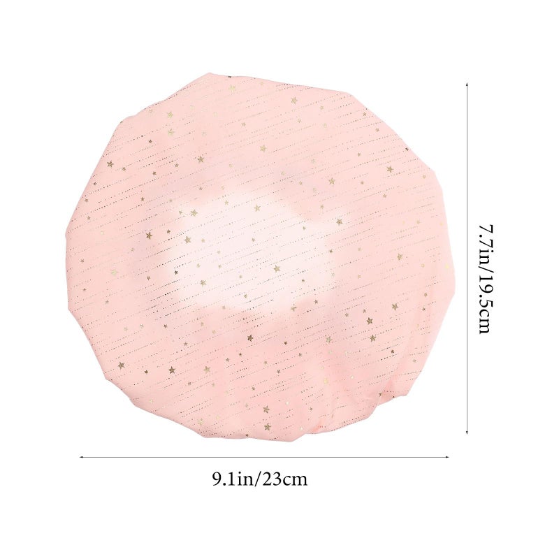 Waterproof Shower Cap 3 Pack Double Layer Breathable Thick Hair Bonnet For Adults - Image 3