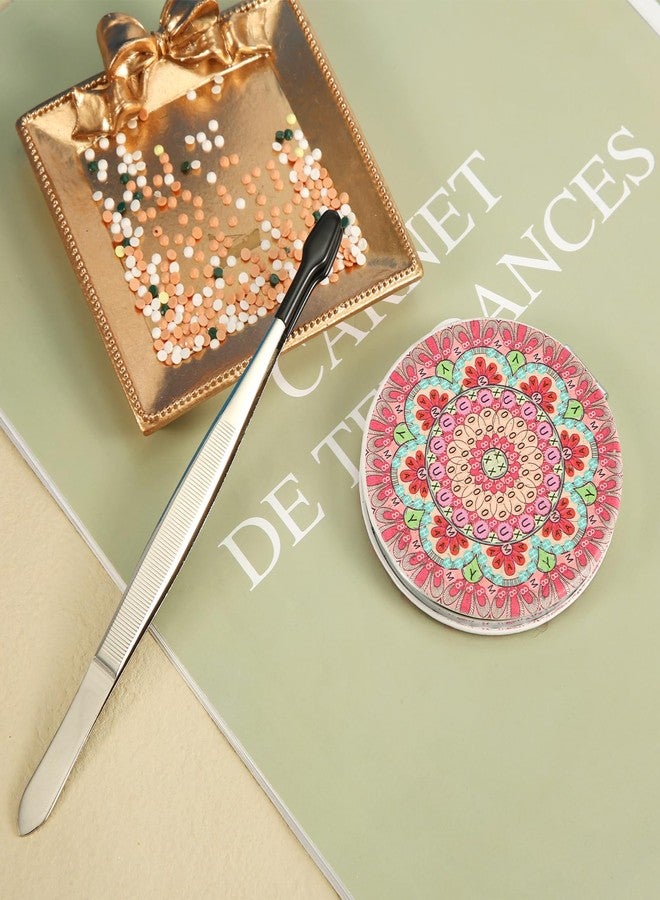 PEUTIER 2pcs Tweezers with Rubber Tips, Anti-Slip Straight Flat Tipped Tweezers Soft non Marring Crafting Tweezers Tools for Gem Coin Stamp Bead Making, Medium, Black - Image 5