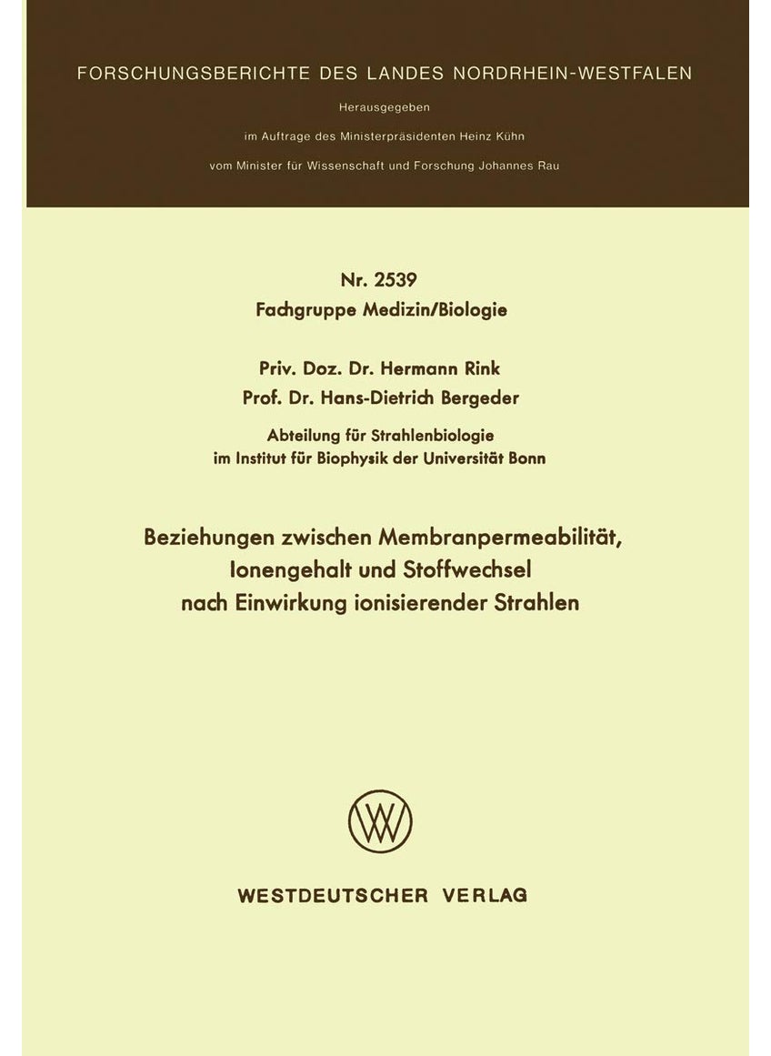 Beziehungen zwischen Membranpermeabilität, Ionengehalt und Stoffwechsel nach Einwirkung ionisierender Strahlen 