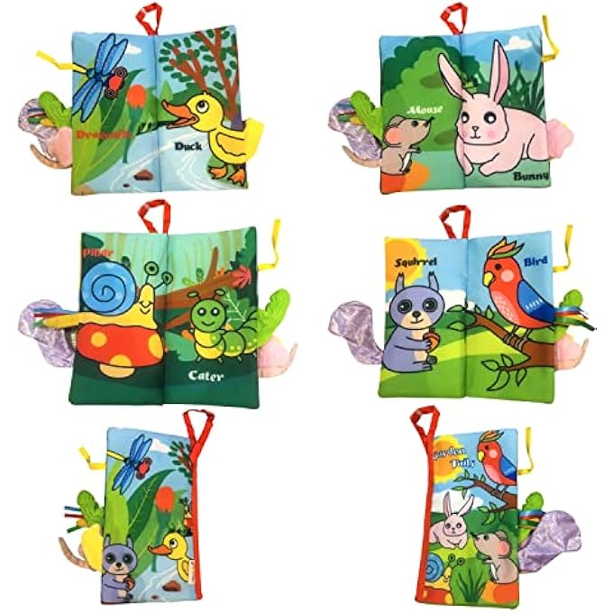 BABY BOOKS SOFT CLOTH BOOK TODDLERS STROLLER SENSORY TOY BOY GIRL BABY TOYS 0-3 0-6-6 6-12 MONTHS 1 2 3 YEAR OLD (GARDEN) - Image 5