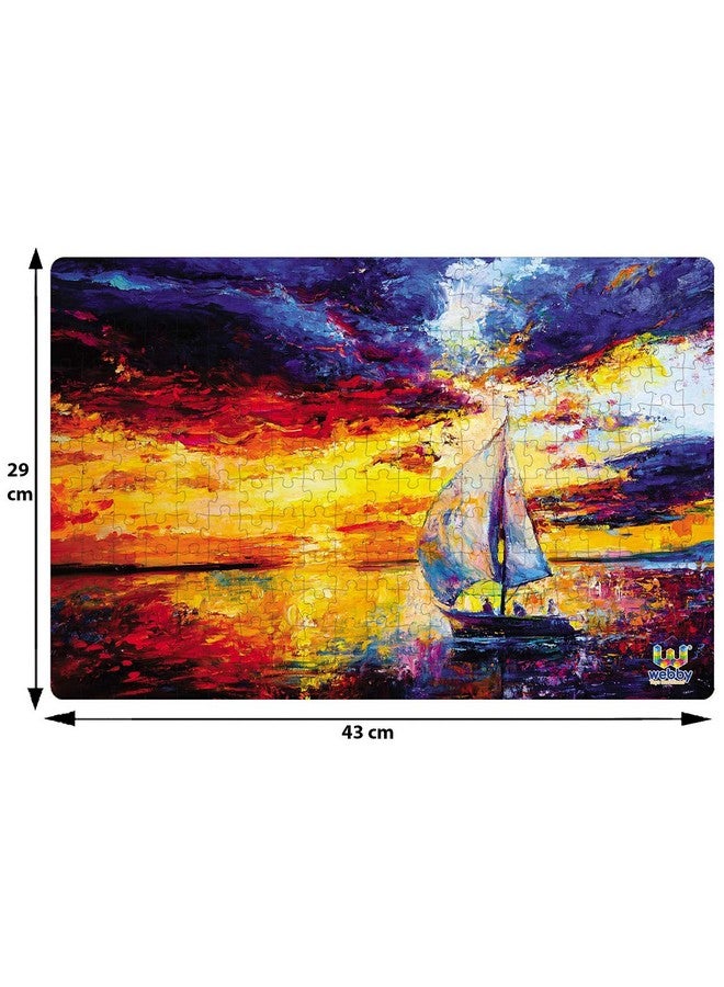 Webby Kids Sailboat in Sunset Painting Wooden Jigsaw Puzzle, 252 Pieces - Image 5