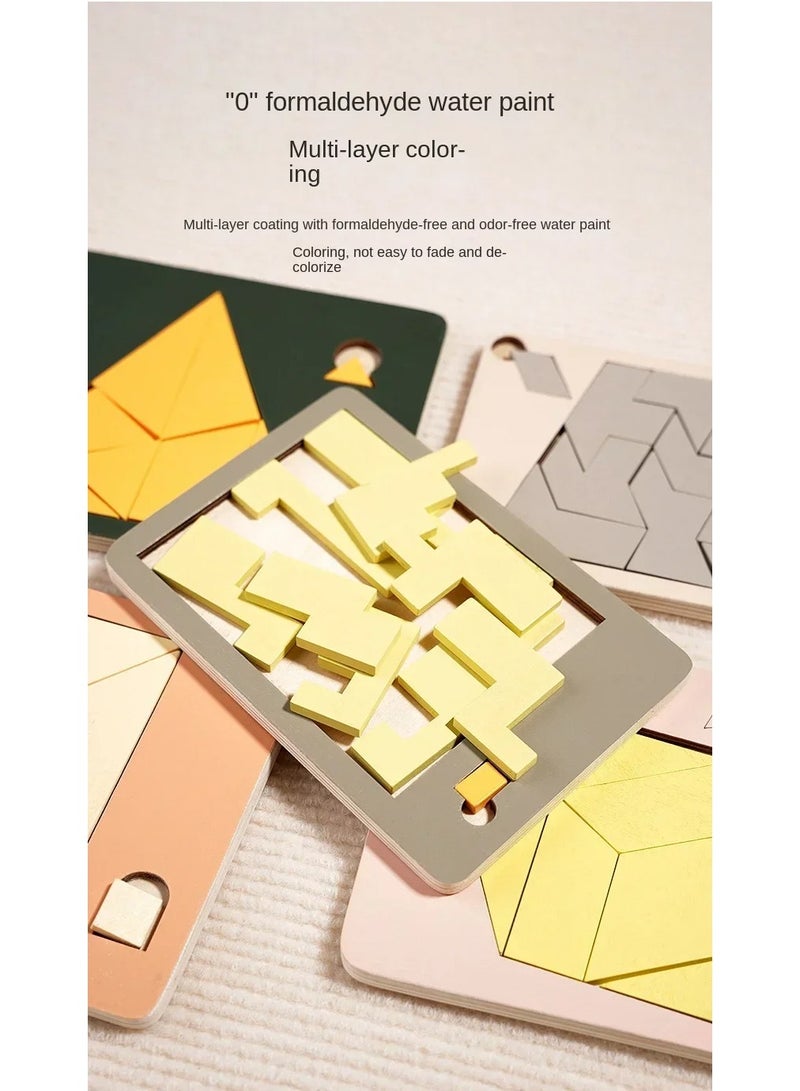 ألغاز هندسية خشبية، تحدي المستحيل، حرق الدماغ، تخفيف الضغط، ذكاء العقل، أحجية الصور المقطوعة للأطفال - Image 3