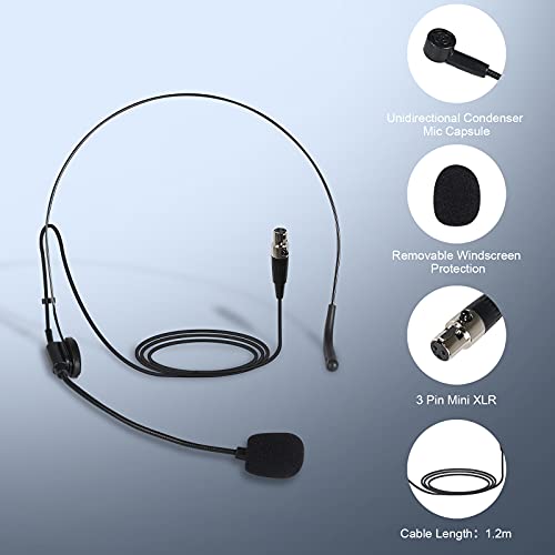 Phenyx Pro PTU-5000 Wireless Lapel Microphone with Mini XLR Jack, Unidirectional Condenser Cartridge, Ideal for Stage, Church, Conference, Interviews, Video Recording - Image 2
