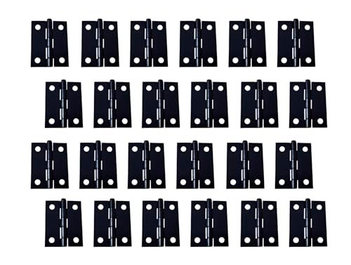 QCAA Narrow Butt Utility Hinge Swaged with Removable Loose Pin for Cabinet Door or Box Hinge 2 x 112 x 14mm Flat Black 24 Pack Made in Taiwan - Image 1