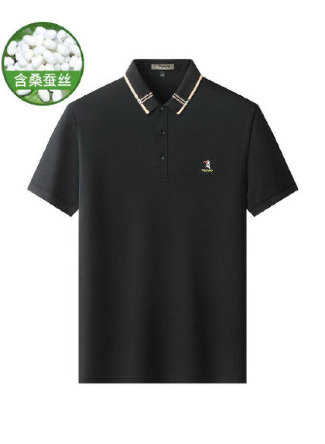 Tucano soft And Skin-friendly Men's Business Casual Polo Shirt With Contrast Jacquard Short Sleeve T-shirt - Image 1