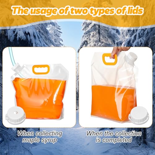 SiliFine 20 Pack Maple Syrup Collection Bags Replacement Bags Include 20 Perforated Lids and 20 Nonperforated Lids for Experts or Beginners Maple Birch Syrup Collection Supplies - Image 5