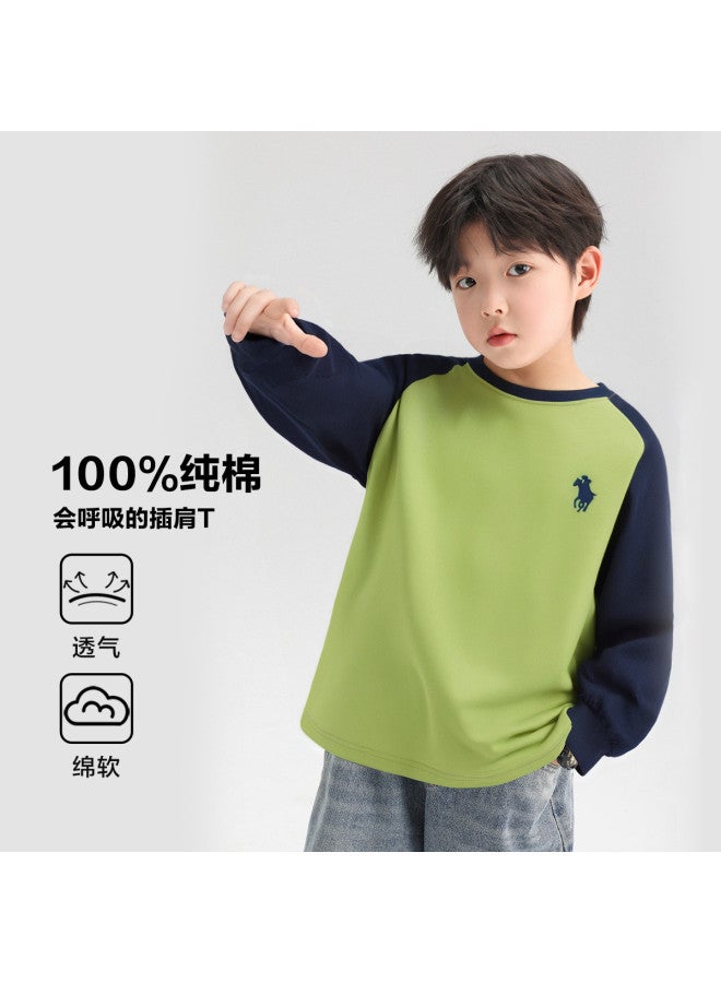 Zuoxi Boys' Long Sleeve Cotton T-shirt | Spring/autumn Base Layer | Kids' Hoodie | Stylish Loose Top | Big Boys' Clothing - Image 2