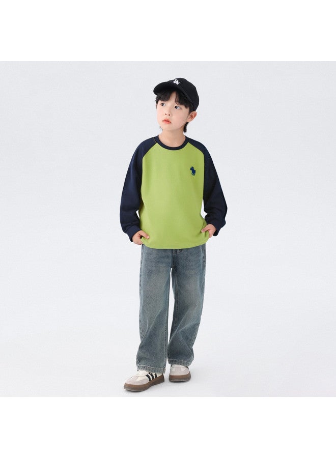 Zuoxi Boys' Long Sleeve Cotton T-shirt | Spring/autumn Base Layer | Kids' Hoodie | Stylish Loose Top | Big Boys' Clothing - Image 4