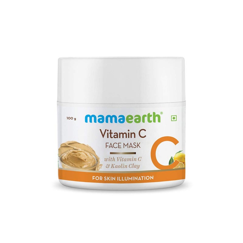 Mamaearth Mamaearth Vitamin C  Kaolin Clay Facial Mask  Enhances Skin Tone  Helps Reduce Spots  Firms Soothes  Gives Glowing Skin  Face Pack for Skin Illumination  353 Oz100 g 