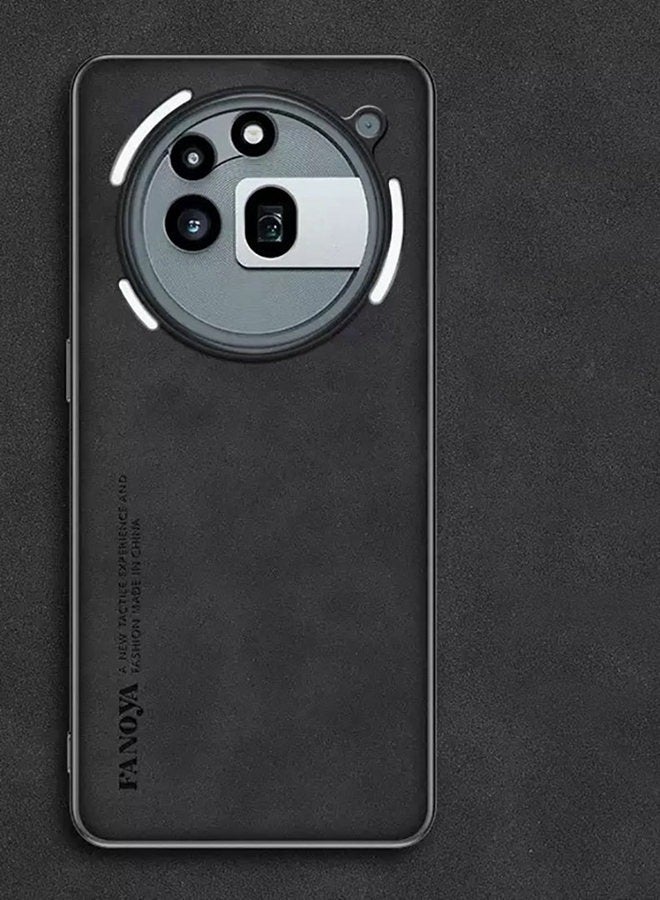 for Nothing Phone 3a Pro Case，[Raised Camera Lens Protector]，Imitation Sheepskin Leather，Premium Nothing Phone 3a Pro Cover，Advanced Business Shockproof Protective Phone Case，Comfortable Touch，Black