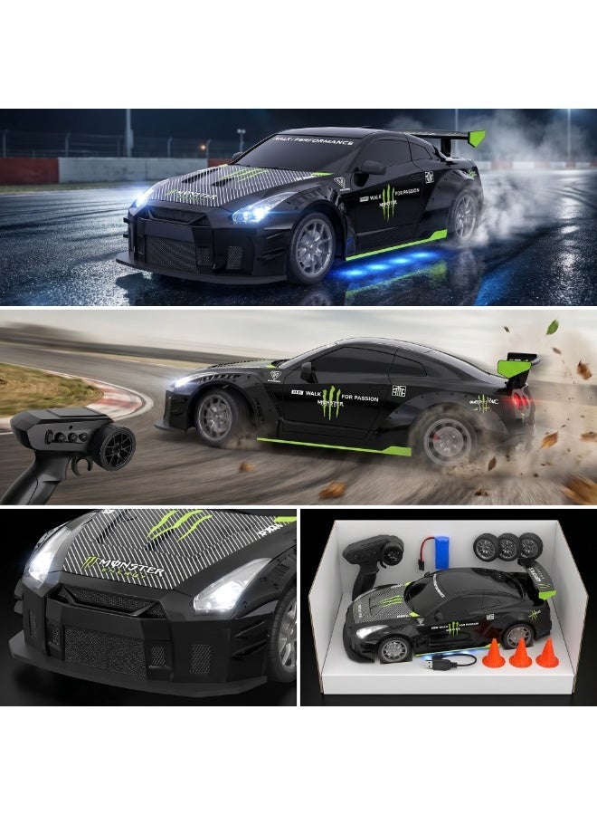 سيارة GTR RC انجراف محاكاة بمقياس 1:24 – سيارة سباق عالية السرعة 20 كم/س مع جهاز تحكم لاسلكي 2.4GHz وبطارية قابلة للشحن عبر USB - Image 3