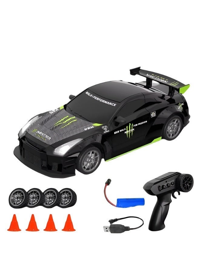 1:24 Scale Simulated Nissan GTR RC Drift Car 4WD – 20 Km/h High-Speed Remote Control Racing Toy with 2.4GHz Controller & USB Rechargeable Battery - Image 1