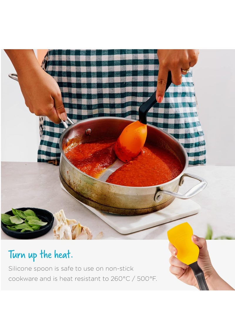 Dreamfarm ملعقة دريمفارم ميني سوبون غير لاصقة من السيليكون لخلط الطعام وكشط البرطمانات، تقيس 5 مل، 8 بوصات، متينة، سهلة التنظيف، مثالية للخلط والكشط، صفراء - Image 4