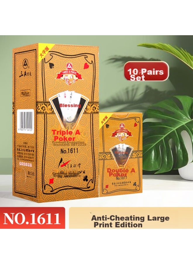 THREEA Aaa Playing Cards, Premium Quality Cards, Large Print Edition, High-End Entertainment, Card Room Cards, 10 Decks, 1611 - Image 1