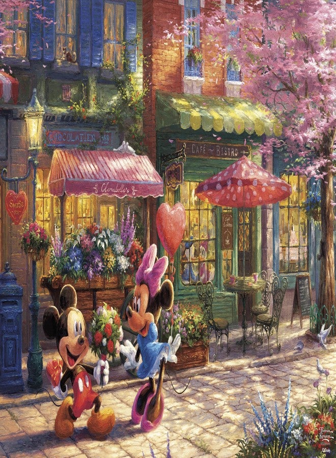 Ceaco - Thomas Kinkade - Disney - Mickey & Minnie Sweetheart Café - 1000 Piece Jigsaw Puzzle - Image 1
