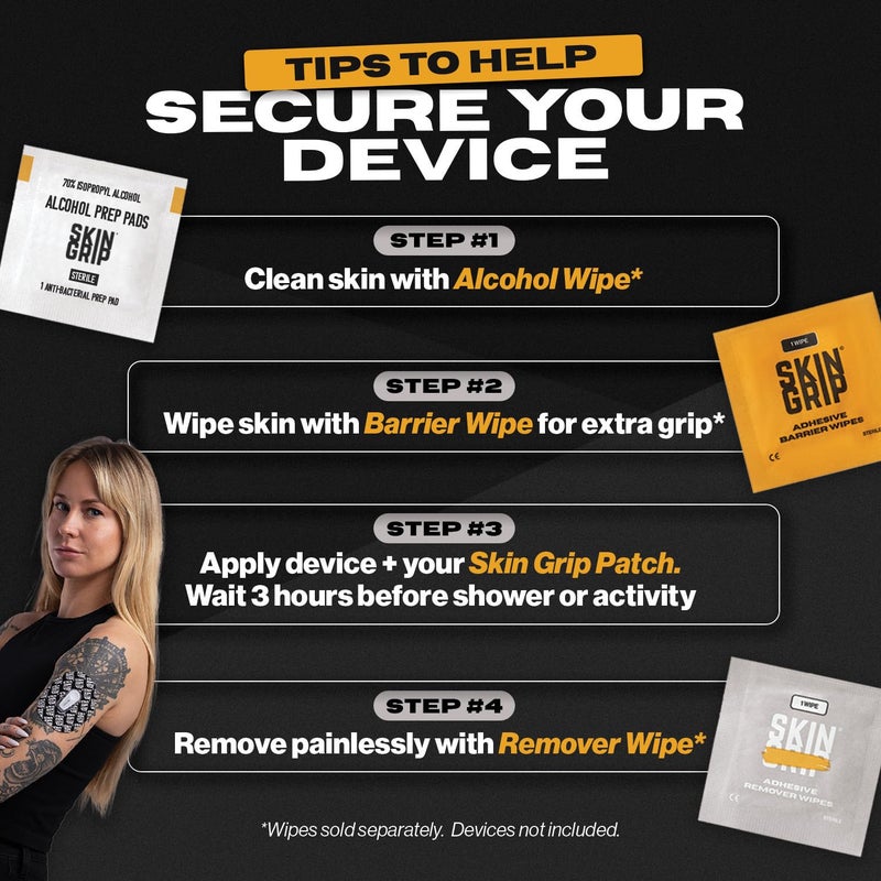 Skin Grip CGM Sensor Patches Compatible with Medtronic Guardian (20-Pack), Waterproof & Sweatproof for 10-14 Days, Pre-Cut Adhesive Tape, Continuous Glucose Monitor Patch, Tan - Image 5