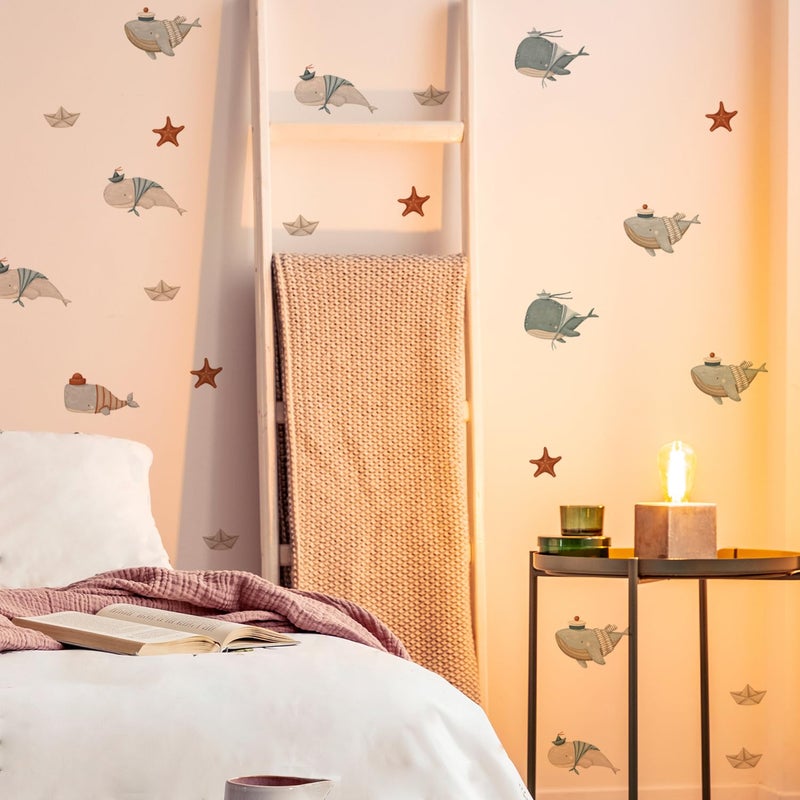 YouRfocus Whale Wall Decals â€“ 36 Decals, Ocean Theme Nursery Wall Stickers for Kids Room, Removable & Reusable Sea Animal Decor for Walls, Furniture, Doors, Glass (12 Sheets) - Image 5