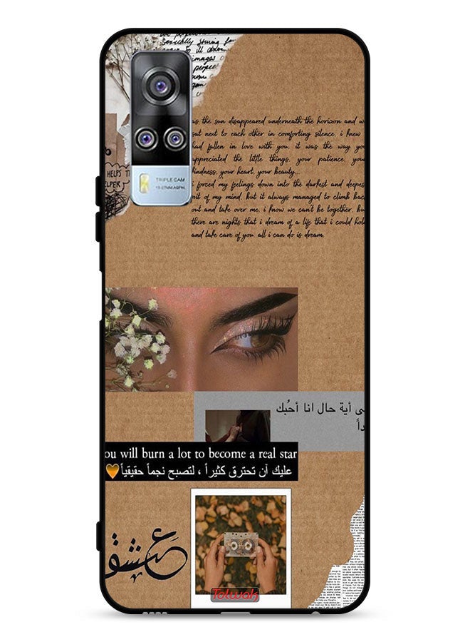 Tolwak vivo Y53s 4G Protective Case Cover Arabic Quote You Will Burn A Lot To Become A Real Star - Image 1