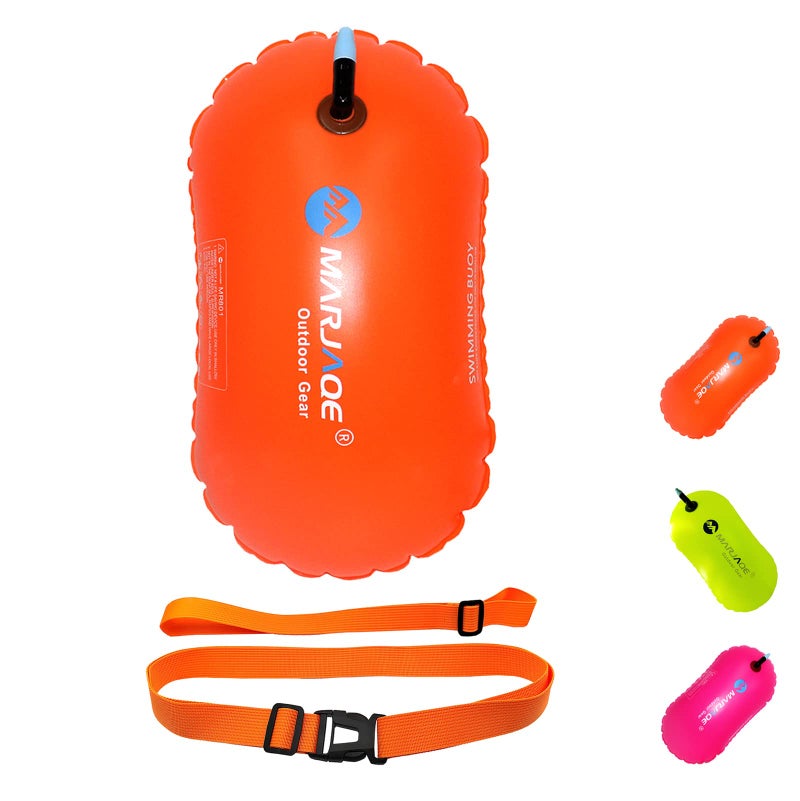 MARJAQE Swim Buoy for Open Water Swimmers Triathletes Kayakers Snorkelers, Swim Float for Open Water Swim Buoy Float for Swim Safety Swim Training - Image 1