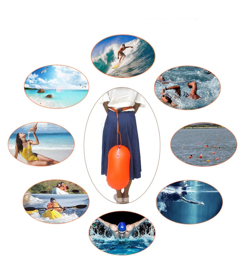 MARJAQE Swim Buoy for Open Water Swimmers Triathletes Kayakers Snorkelers, Swim Float for Open Water Swim Buoy Float for Swim Safety Swim Training - Image 4