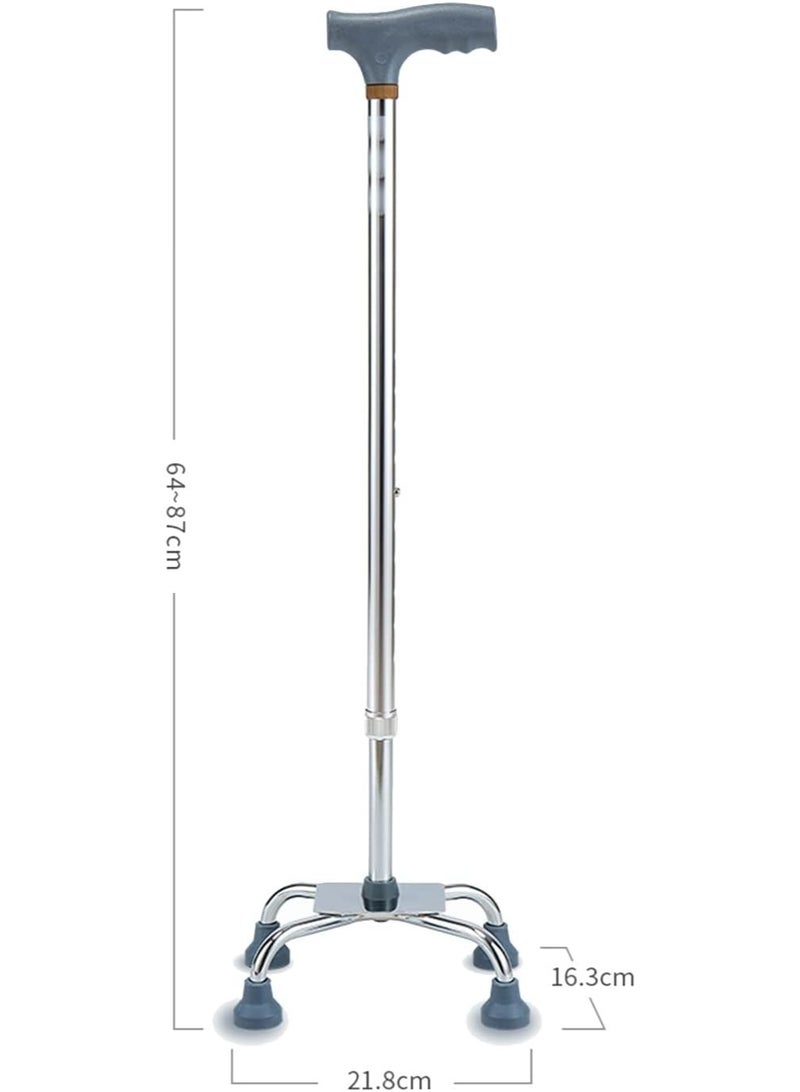 Generic Four-Legged Crutch for Seniors - Stainless Steel - Anti Slippery Crutch  - Image 1