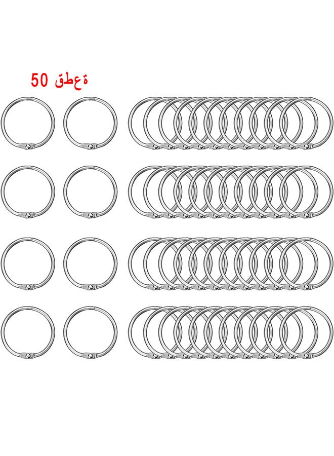 Binder Rings 0.8 Inch, 50 Pcs Book Rings, O Rings For Flashcards Loose, Metal Rings For Index Cards, Silver Loose Leaf Binder Rings For Paper, School, Home Or Office