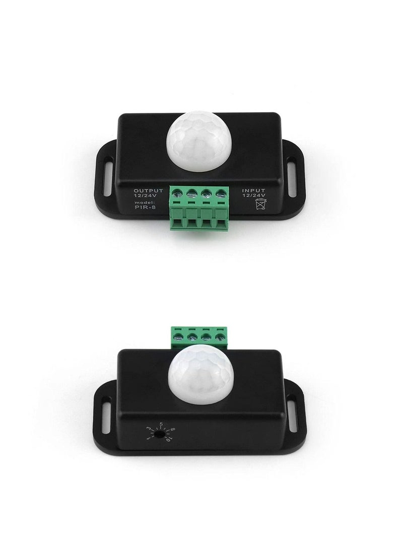 2 Pack Body Infrared Light Switch, 12V/24V PIR Motion Sensor Switch for LED Light Strip Automatic,  Controller LED Strips Lighting