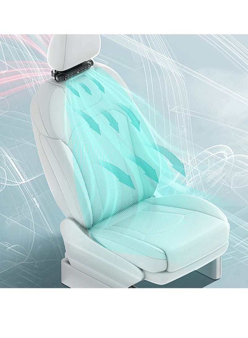 AROAQ Car Headrest Cooling Air Fan, USB Powered 3 Speed Strong Cooling Air Fan, Quiet And Efficient Rechargeable Car Fan, Durable Adjustable Car Interior Rear Headrest Fan Cooler, (White)  - Image 2