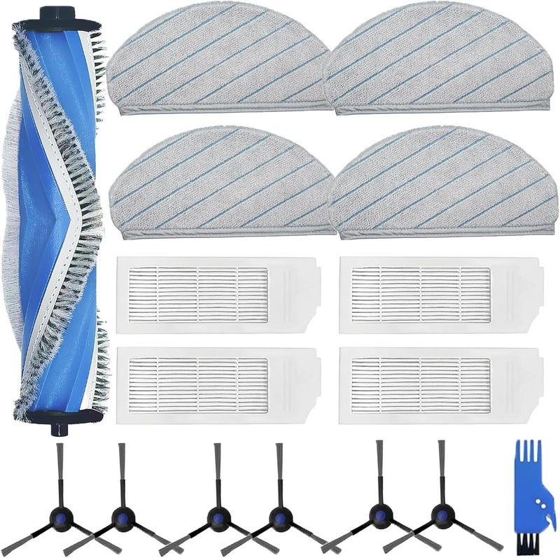 Frexusuent Accessories for ECOVACS DEEBOT N20 Plus Vacuum Cleaner, 1 Main Brush, 4 Filters, 4 Mop Pads, 6 Side Brushes, 16 Pcs DEEBOT N20 Plus Replacement Part Kit Attachment - Image 1
