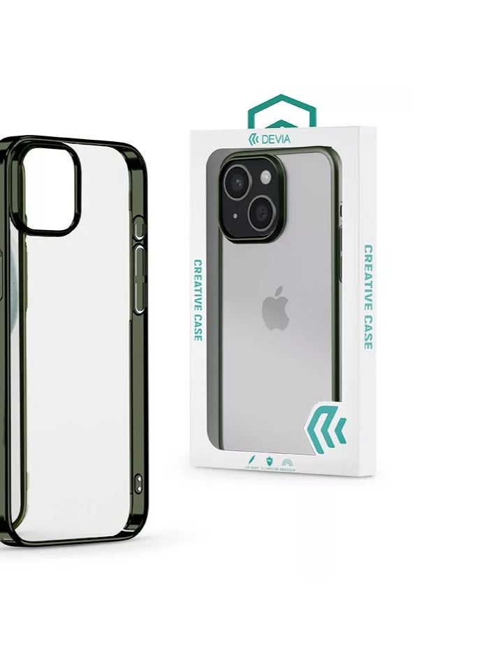 Devia iPhone 15 Plus Case Transparent Drop and Scratch Resistant The protective case is specially designed to withstand drops from a height of up to 1.2 meters in green color - Image 2