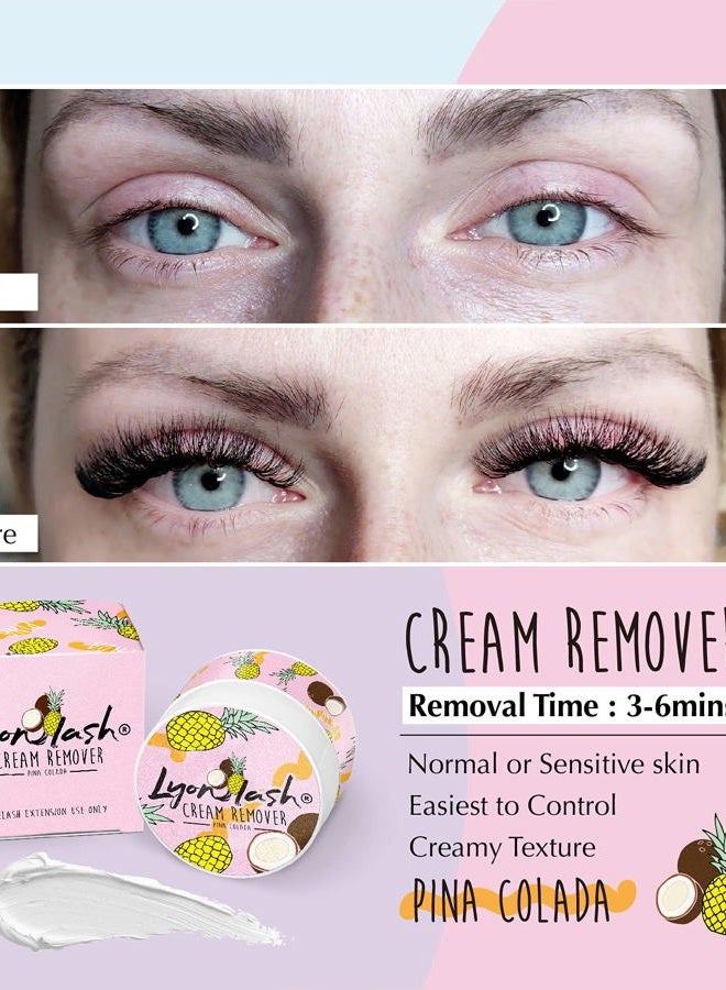 Lyon Lash Pro Gentle Eyelash Extension Cream Remover 15g 0.51fl. oz | Removes Lash Extension Glue Effectively| Low Irritation for Sensitive Skin | Essential Lash Extensions Supplies (Pina Colada) - Image 3