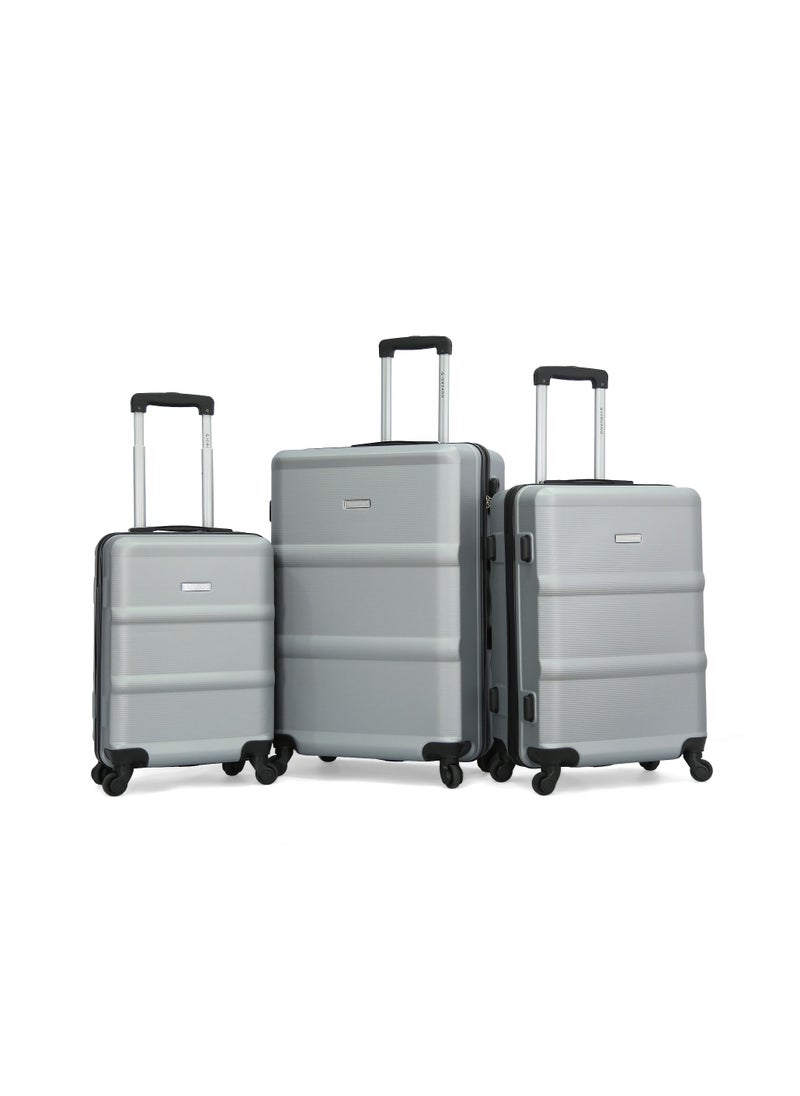 GIORDANO Giordano Luggage Bags Hardside Spinners Trolley 3 PCS Set,Silver  - Image 1