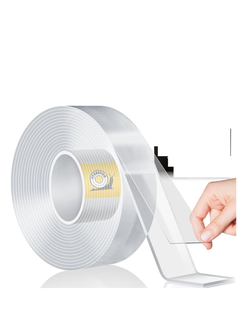 Zikra 2 Pack Double Sided Tape Heavy Duty Mounting Tape for Walls, Removable Adhesive Tape, Strong Sticky Strips Carpet Tape Poster Tape Wall Tape, Transpartent Two Side Tape - 13.33FT - Image 1