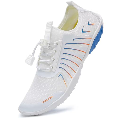 YALOX Water Shoes Men's Women's Swim Shoes Outdoor Beach Barefoot Quick-Dry Aqua Pool Socks Swimming Yoga Surfing Exercise(A03-White,39EU) - Image 1