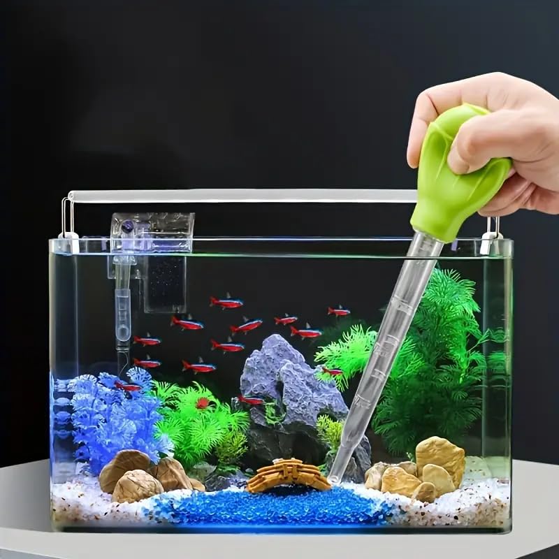 VAYINATO ® 45 ML Green Aquarium Fish Tank Water Changer Water Droppler for Cleaning Fish Tank Waste Remover and Fish Feeding Suits for Small Aquarium and Bowl by Petzlifeworld - Image 1