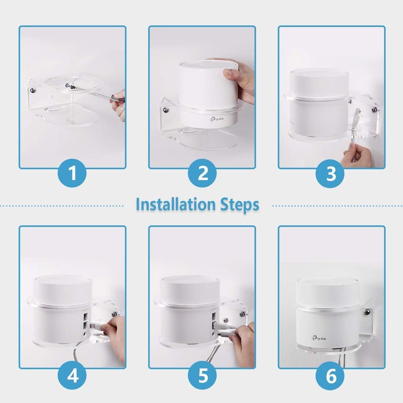 هولاكا حامل الحائط HOLACA لـ TP-Link Deco X20 X60 X68 WiFi 6 Mesh WiFi (AX1800، AX3000، AX3600)، حامل حائط أكريليك بسيط ومتين (1 قطعة) - Image 4