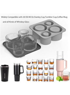 Generic Silicone Ice Cube Tray for Stanley cup Tumbler Cup Silicone Mug Ice Mold Ice Cube Mold Cooling Ice Making Mold for Freezer (Gray)  - Image 5