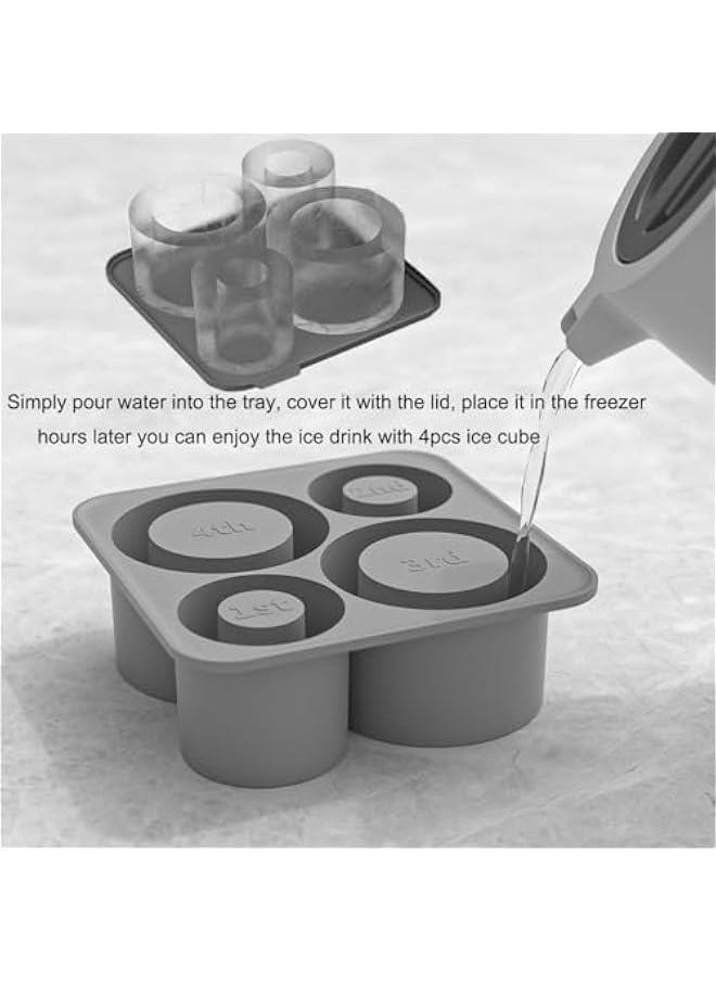 Generic - Silicone Ice Cube Tray for Stanley cup Tumbler Cup Silicone Mug Ice Mold Ice Cube Mold Cooling Ice Making Mold for Freezer (Gray) - Image 1