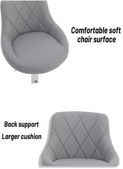 Garlo Modern Bar Stools Set, Leatherette Exterior, Adjustable Swivel Gas Lift, Chrome Footrest and Base for Breakfast Bar, Counter, Kitchen and Home Barstools  - Image 3